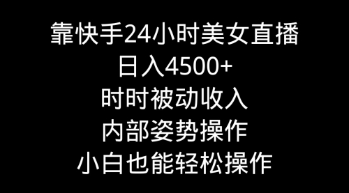 【第9122期】靠快手美女24小时直播，日入4500+，时时被动收入，内部姿势操作-勇锶商机网