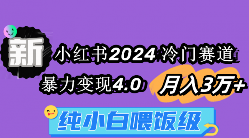 【第9122期】小红书2024冷门赛道 月入3万+ 暴力变现4.0 纯小白喂饭级-勇锶商机网