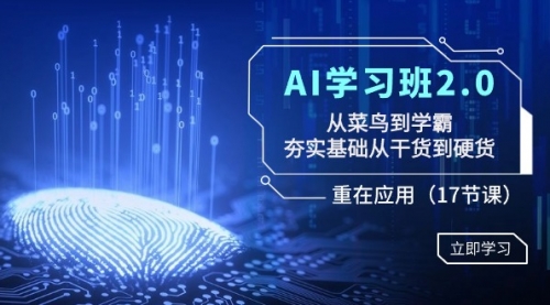 【第8994期】AI学习班2.0：从菜鸟到学霸，夯实基础从干货到硬货，重在应用（17节课）-勇锶商机网