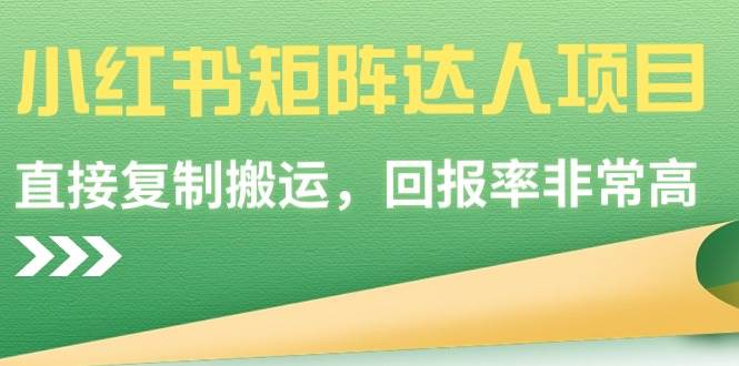 【第9039期】小红书矩阵达人项目，直接复制搬运，回报率非常高-勇锶商机网