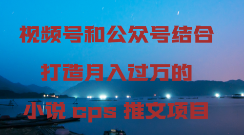 【第9063期】视频号和公众号结合打造月入过万的小说cps推文项目-勇锶商机网