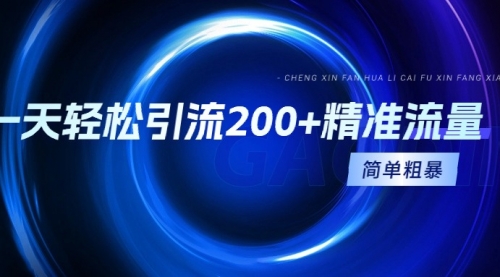 【第9304期】一天轻松引流200+精准流量，简单粗暴，一看就会-勇锶商机网