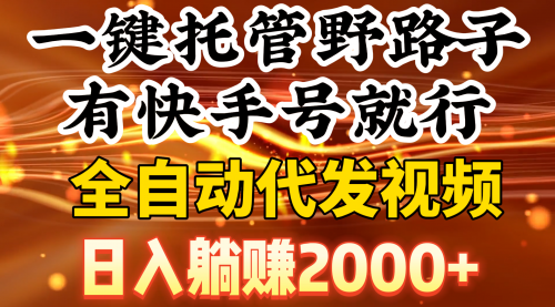 【第9134期】一键托管野路子，有快手号就行，日入躺赚2000+，全自动代发视频-勇锶商机网