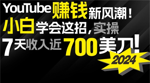 【第9568期】2024 YouTube赚钱新风潮！小白学会这招，7天收入近7百美金！-勇锶商机网