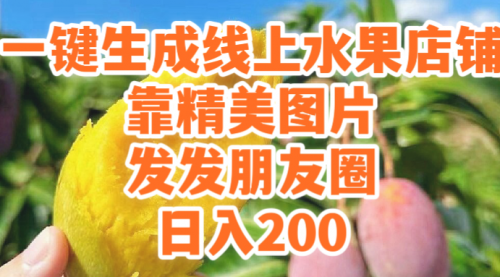 【第9375期】一键生成线上水果店，靠精美图片发发朋友圈，也能日入200-勇锶商机网