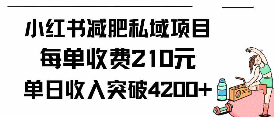 【第9399期】小红书减肥私域项目每单收费210元单日成交20单，最高日入4200+-勇锶商机网