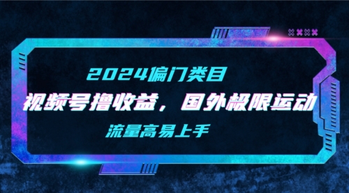 【第9672期】视频号撸收益，二创国外极限运动视频锦集，流量高易上手-吸亿欧创业网
