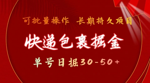 【第9707期】快递包裹掘金 单号日掘30-50+ 可批量放大 长久持久项目-勇锶商机网