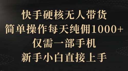 【第9720期】快手硬核无人带货，简单操作每天纯佣1000+-勇锶商机网