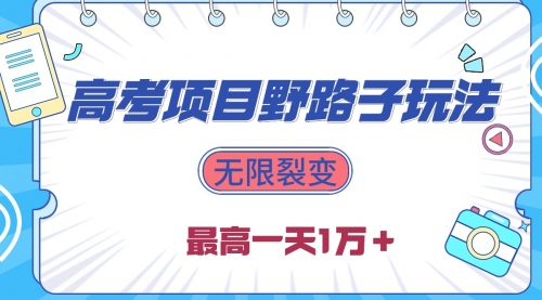 【第9970期】2024高考项目野路子玩法，无限裂变，最高一天1W-勇锶商机网