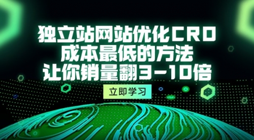 【第9983期】独立站网站优化CRO，成本最低的方法，让你销量翻3-10倍（5节课）-勇锶商机网