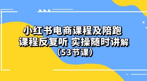 【第9985期】小红书电商课程陪跑课 课程反复听 实操随时讲解 （53节课）-勇锶商机网