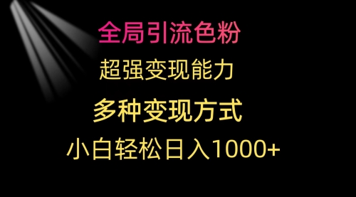 【第9573期】全局引流色粉 超强变现能力 多种变现方式 小白轻松日入1000+-勇锶商机网