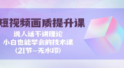 【第9590期】短视频-画质提升课，说人话不讲理论，小白也能学会的技术课(21节-无水印)-勇锶商机网