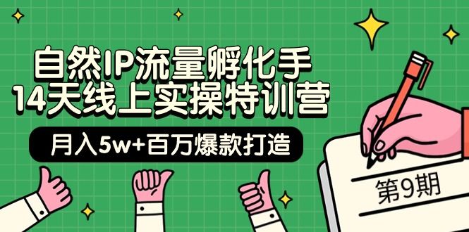 【第9745期】自然IP流量孵化手 14天线上实操特训营【第9期】月入5w+百万爆款打造-勇锶商机网