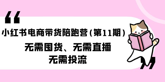 【第9857期】小红书电商带货陪跑营(第11期)无需囤货、无需直播、无需投流（送往期10套）-勇锶商机网