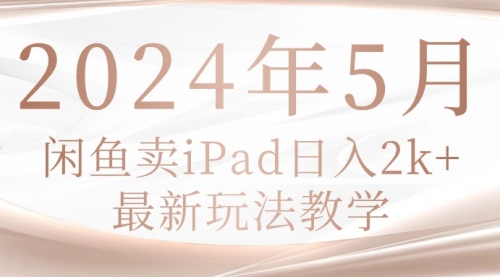【第10218期】2024年5月闲鱼卖ipad日入2k，最新玩法教学-吸亿欧创业网