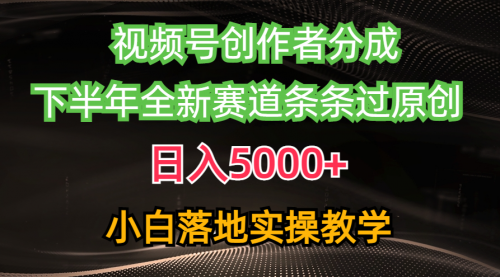 【第10067期】视频号创作者分成最新玩法，日入5000+ 下半年全新赛道条条过原创-勇锶商机网