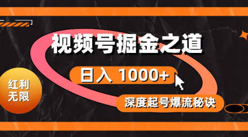 【第10491期】视频号掘金之道，深度解析起号爆流秘诀，轻松实现日入 1000+-吸亿欧创业网
