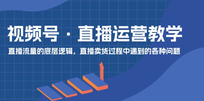 【第11062期】视频号 直播运营教学：直播流量的底层逻辑，直播卖货过程中遇到的各种问题-吸亿欧创业网