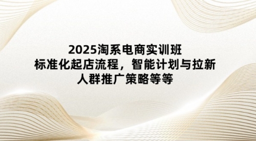 【第12833期】2025淘系电商实训班：标准化起店流程，智能计划与拉新，人群推广策略等等-吸亿欧创业网