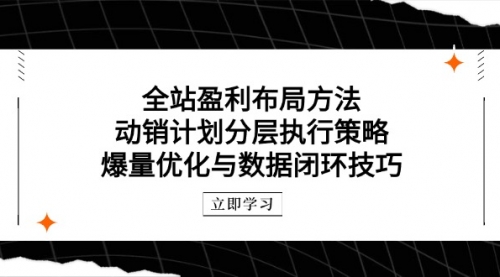 【第9427期】全站盈利布局方法：动销计划分层执行策略，爆量优化与数据闭环技巧