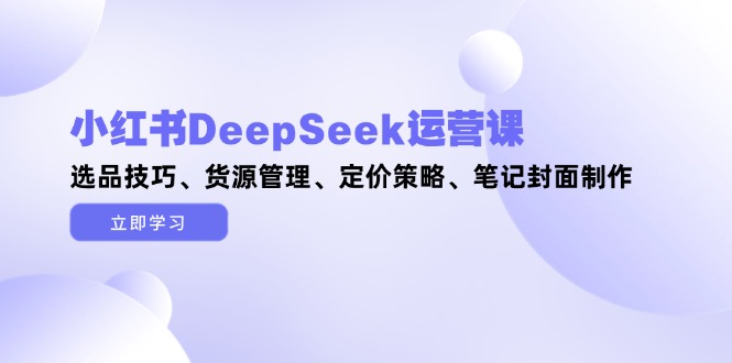 【第12927期】小红书DeepSeek运营课，选品技巧、货源管理、定价策略、笔记封面制作-吸亿欧创业网