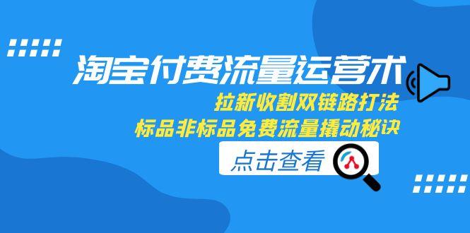 【第13130期】淘宝付费流量运营术，拉新收割双链路打法，标品非标品免费流量撬动秘诀-吸亿欧创业网