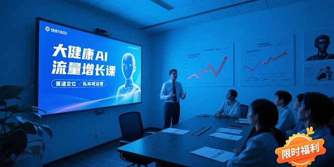 【第13279期】大健康AI流量增长课8.0，赛道定位方法论，AI数字人内容生产，私域转化运营-吸亿欧创业网