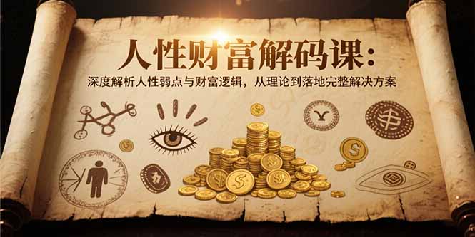 【第13296期】人性财富解码课6.0：深度解析人性弱点与财富逻辑，理论到落地完整解决方案-吸亿欧创业网