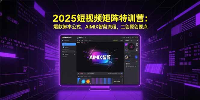 【第13323期】2025短视频矩阵特训营：爆款脚本公式，AIMIX智剪流程，二创原创要点-吸亿欧创业网