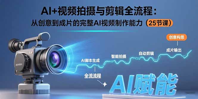 【第13393期】AI+视频拍摄与剪辑全流程：从创意到成片的完整AI视频制作能力（25节课）-吸亿欧创业网