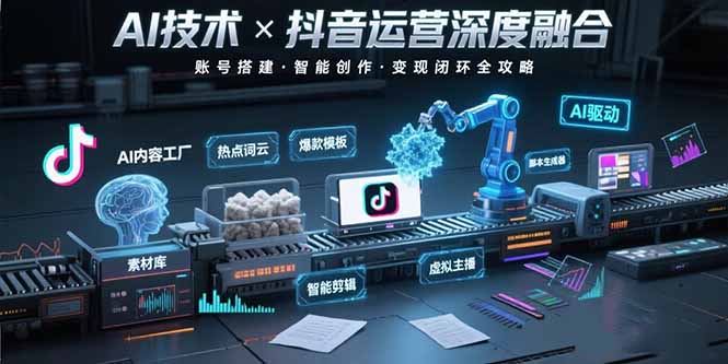 【第13402期】AI技术与抖音运营的深度融合应用：涵盖账号搭建、内容创作、收益变现等-吸亿欧创业网