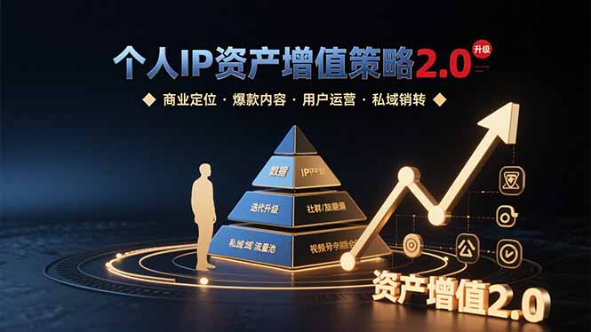 【第13423期】个人IP资产增值策略2.0 拆解商业定位/爆款内容/用户运营/私域销转四大模块-吸亿欧创业网