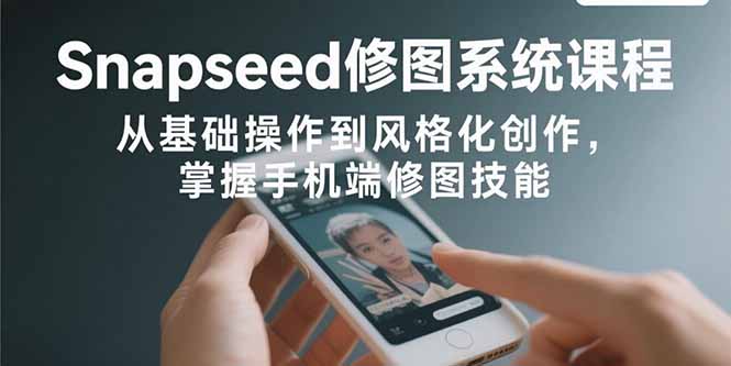 【第13462期】Snapseed修图系统课程：从基础操作到风格化创作，掌握手机端修图技能-吸亿欧创业网