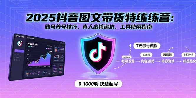 【第13536期】2025抖音图文带货特练营：账号养号技巧，真人出镜避坑，工具使用指南-吸亿欧创业网