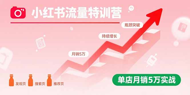 【第13583期】小红书流量特训营：突破流量瓶颈，实现店铺持续增长，单店月销5万实战-吸亿欧创业网