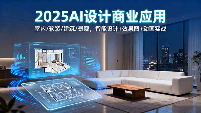 【第13648期】2025AI设计商业应用：室内/软装/建筑/景观，智能设计+效果图+动画实战-吸亿欧创业网