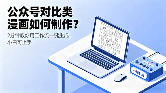 【第13652期】公众号对比类漫画如何制作？2分钟教你用工作流一键生成，小白可上手-吸亿欧创业网