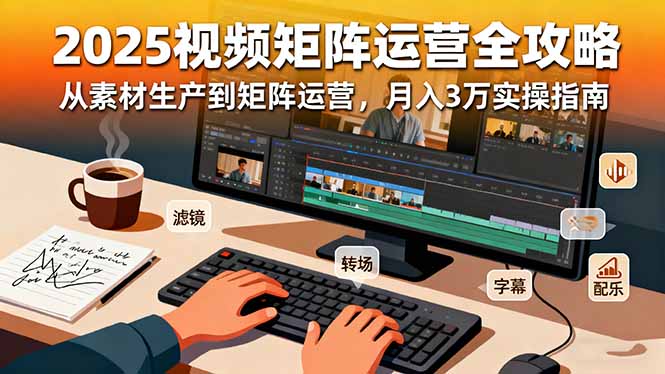 【第13810期】2025短视频矩阵运营全攻略:从素材生产到矩阵运营,月入3万实操指南
