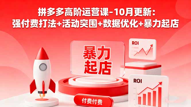 【第13818期】拼多多高阶运营课-10月更新:强付费打法+活动突围+数据优化+暴力起店