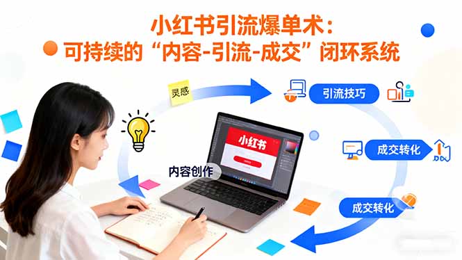 【第13822期】小红书引流爆单术:构建一套低成本 可持续的“内容-引流-成交”闭环系统