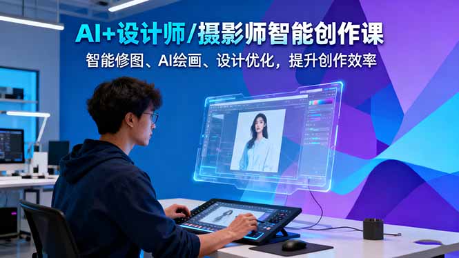 【第13850期】AI+设计师/摄影师智能创作课:智能修图、AI绘画、设计优化,提升创作效率