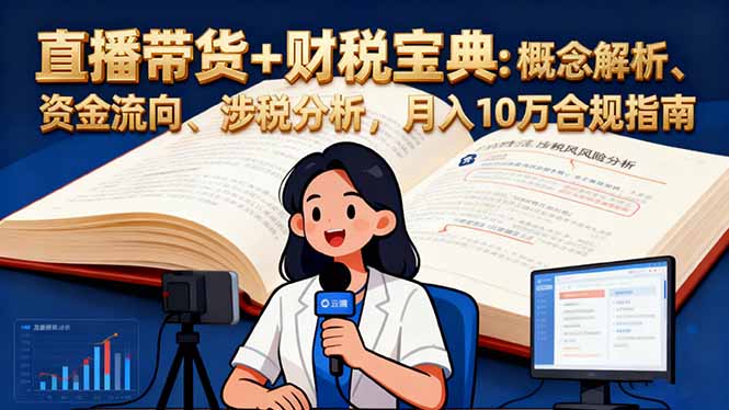 【第13880期】直播带货+财税宝典:概念解析、资金流向、涉税分析,月入10万合规指南