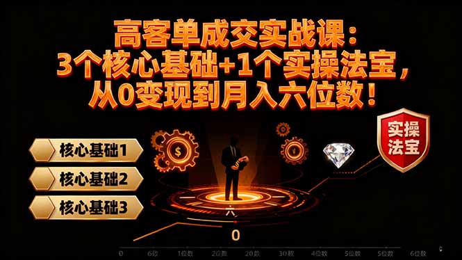 【第13881期】高客单成交实战课:3个核心基础+1个实操法宝,从0变现到月入六位数!