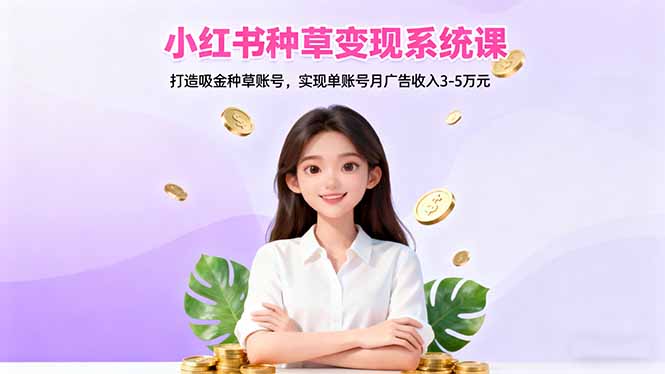 【第13895期】小红书种草变现系统课:打造吸金种草账号,实现单账号月广告收入3-5万元