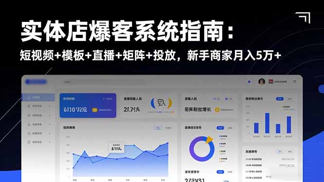 【第13950期】实体店爆客系统指南:短视频+模板+直播+矩阵+投放,新手商家月入5万+