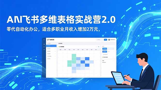 【第13976期】AI+飞书多维表格实战营2.0:零代码自动化办公,适合多职业月收入增加2万元
