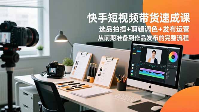 【第14074期】快手短视频带货速成课,选品拍摄+剪辑调色+发布运营,从前期准备到作品发布的完整流程