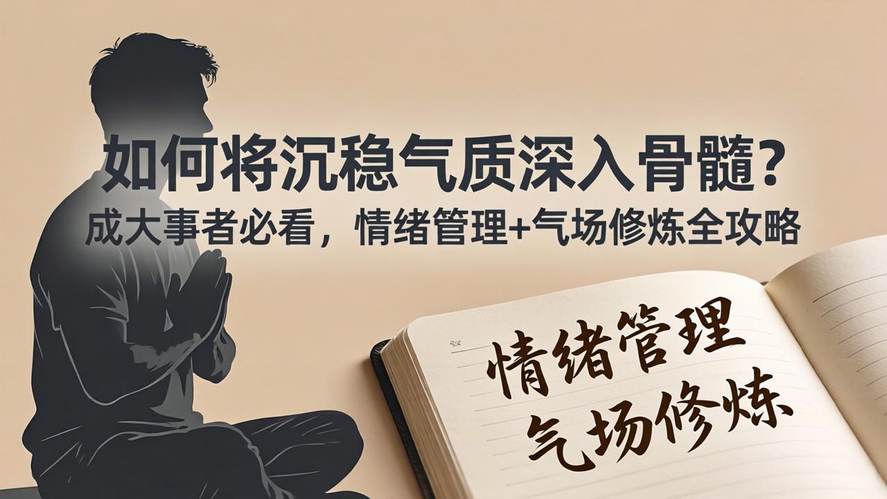 如何将沉稳气质深入骨髓？成大事者必看，情绪管理+气场修炼全攻略-吸亿欧创业网